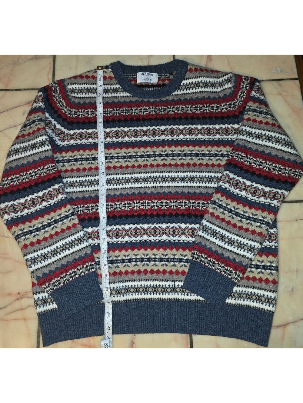Old Navy Vintage Style Fair Isle Patterned Crewneck Knit Sweater - Size M